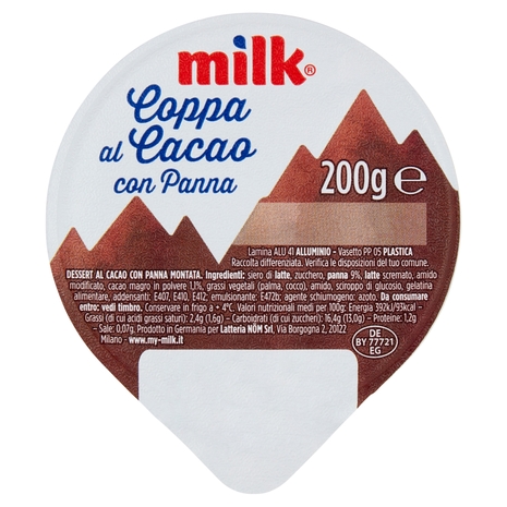 Milk Coppa Panna Cacao, 200 g